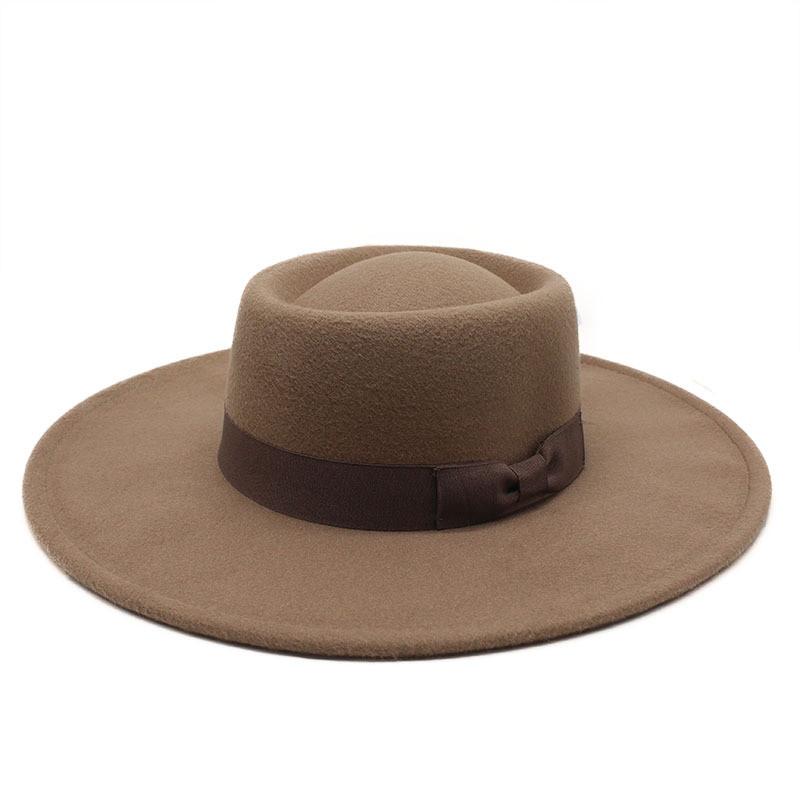 Wool Felt Fedora Hat For Men Women With Wide Brim In Classic Black For Formal Events
