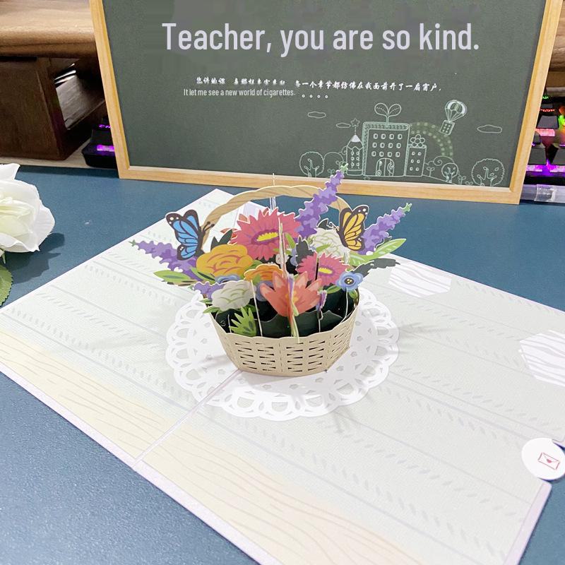 

Открытка на день рождения и День учителя в стиле INS 3D: Творческий подарок в виде бумажной скульптуры своими руками на китайский День святого Валентина