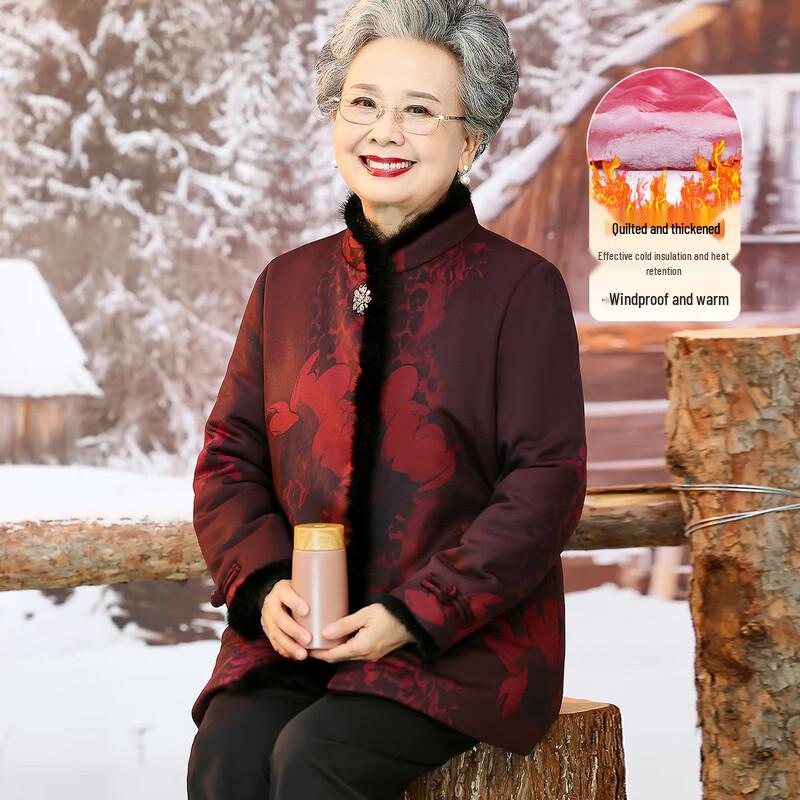 

Women s Faux Fur Trimmed Winter Cotton Coat 2XL