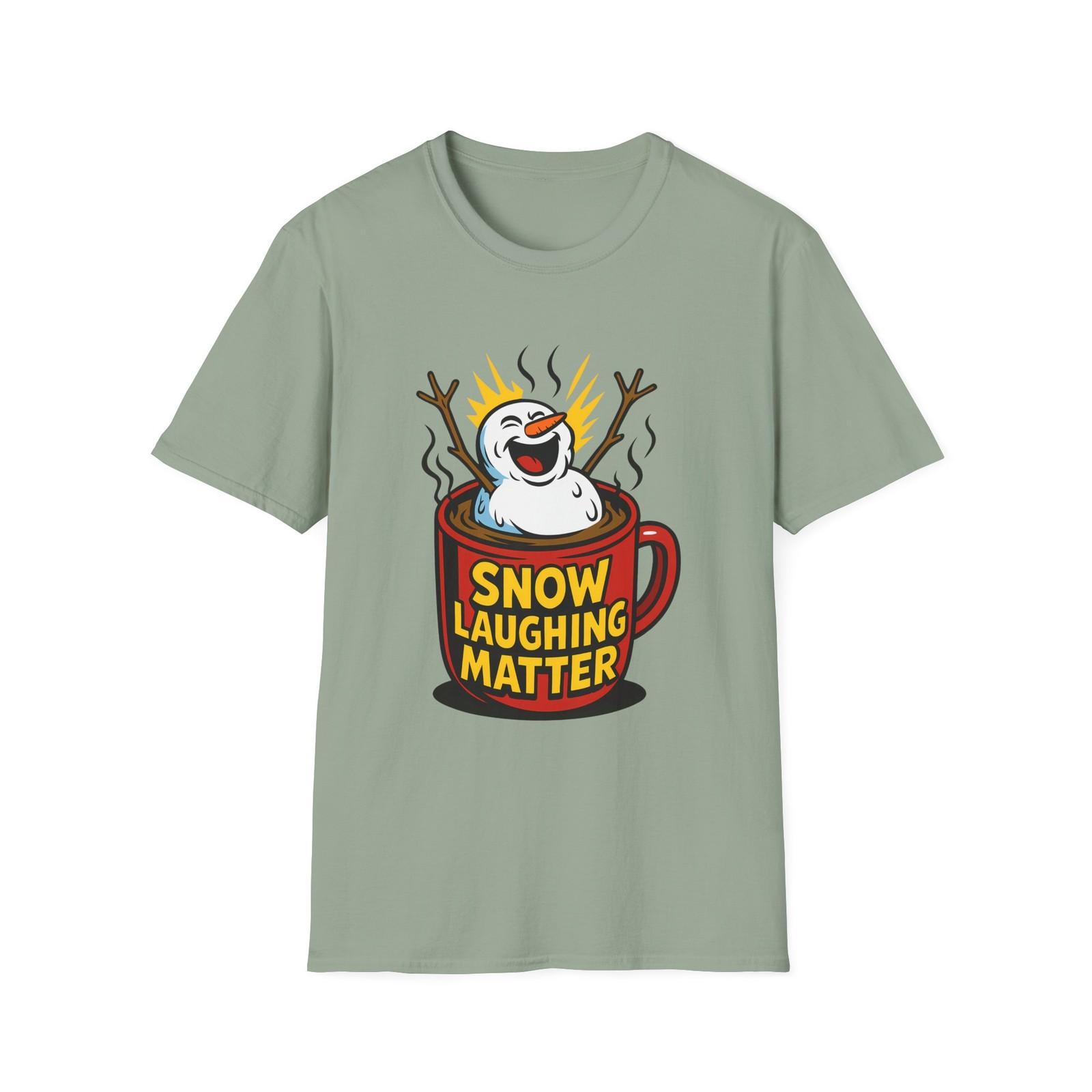 Unisex Softstyle T-Shirt Mens Womens Tees Top Marshmallow Snowman Cocoa Funny Holiday Graphic Tee L