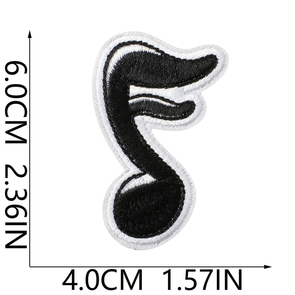 Iron-On Embroidery Patch, Music Note & Earphone Love Cloth Sticker, Decorative Applique For Clothes Schoolbag, Boys Diy Accessories