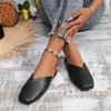 Large size bag head slippers women's outer wear 2025 summer flat bottom cool slippers square head muller shoes beach half slippers