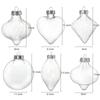 12X Clear Plastic Balls Flat Christmas Baubles Fillable Xmas Tree Ornament Decor