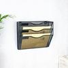 Wall File Organizer 3 Tier Mesh Metal Hanging File Folder Rack with Label Slots Rust-Resistant Mail Organizer for Office Home Classroom