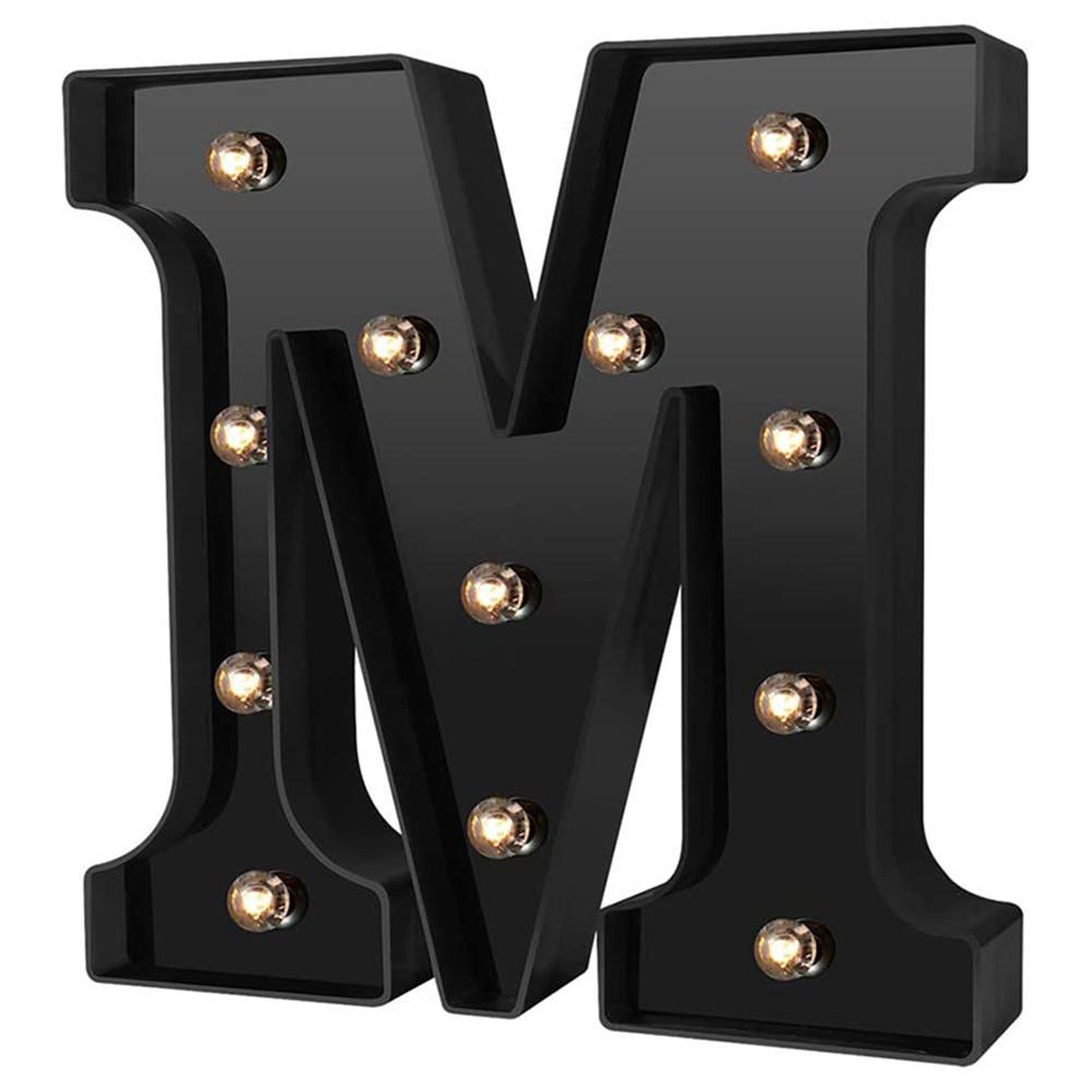 Newly Design Led Letters Lights 26 Alphabet Black Decorative Marquee Lamps for Wedding Party Birthday Home Bar Decoration
