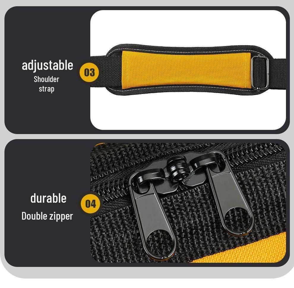 Durable Canvas Handheld Electrician's Tool Bag - Sturdy, Multifunctional for Repair & Woodworking