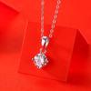 Necklace S925 Silver 1 Carat D Color Moissanite 4 Prong Pendant Simple Female Clavicle Chain Exquisite Beautiful Fashion Jewelry