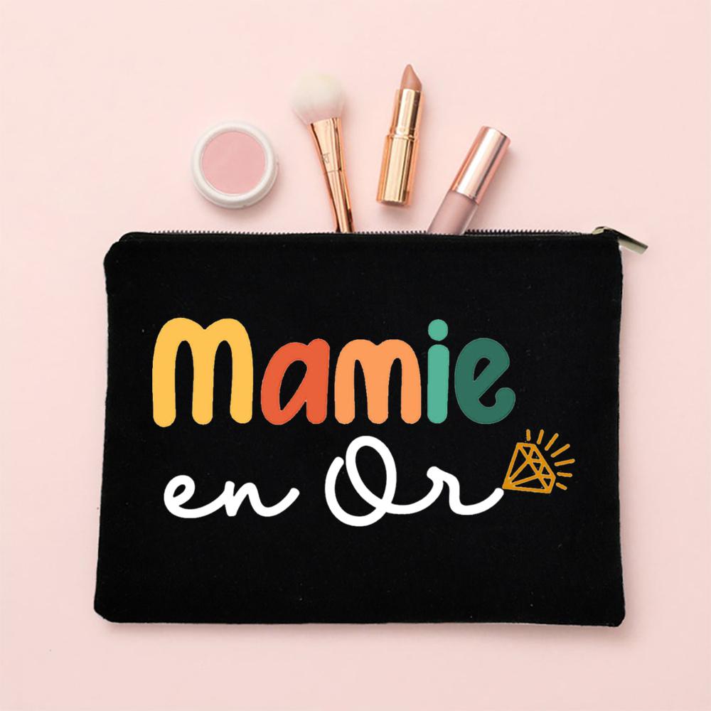 Thank You Grandma for All These Magical Moments Print Makeup Bag Travel Toiletries Organizer Bags Women Cosmetic Case Mamie Gift