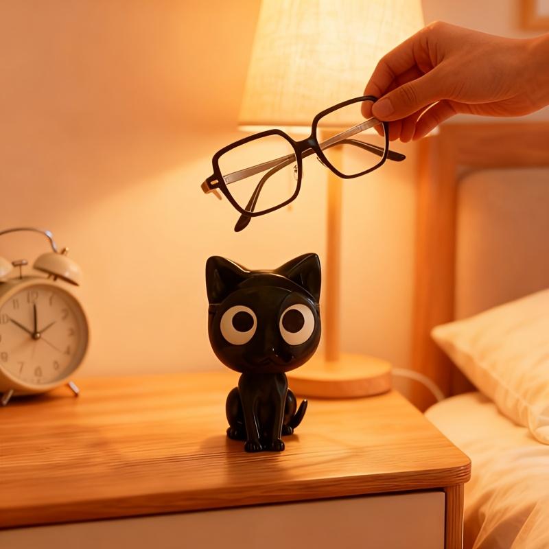 

Cute Cat Eyeglass Holder | Durable Plastic Desk Organizer, For Bedroom, Entryway, Bathroom, and Cabinet Storage, Home Decor чёрный