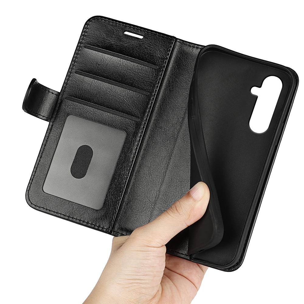 For Samsung Galaxy A34 5G Crazy Horse Texture Case Leather Wallet Stand Folio Flip Cover