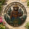Retro Texture Wall Ornament Only You Can Prevent Wildfires Metal Sign, Vintage Round Bear Iron Hanging for Garden Decor, Funny Tin Sign Home, Garage,
