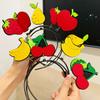 Kid Headband Spring Design Fruit-Decorated Headband Anti-Slip Tooth Design Stable Fit Hair Hoop Children Day Performance Hair Accessory