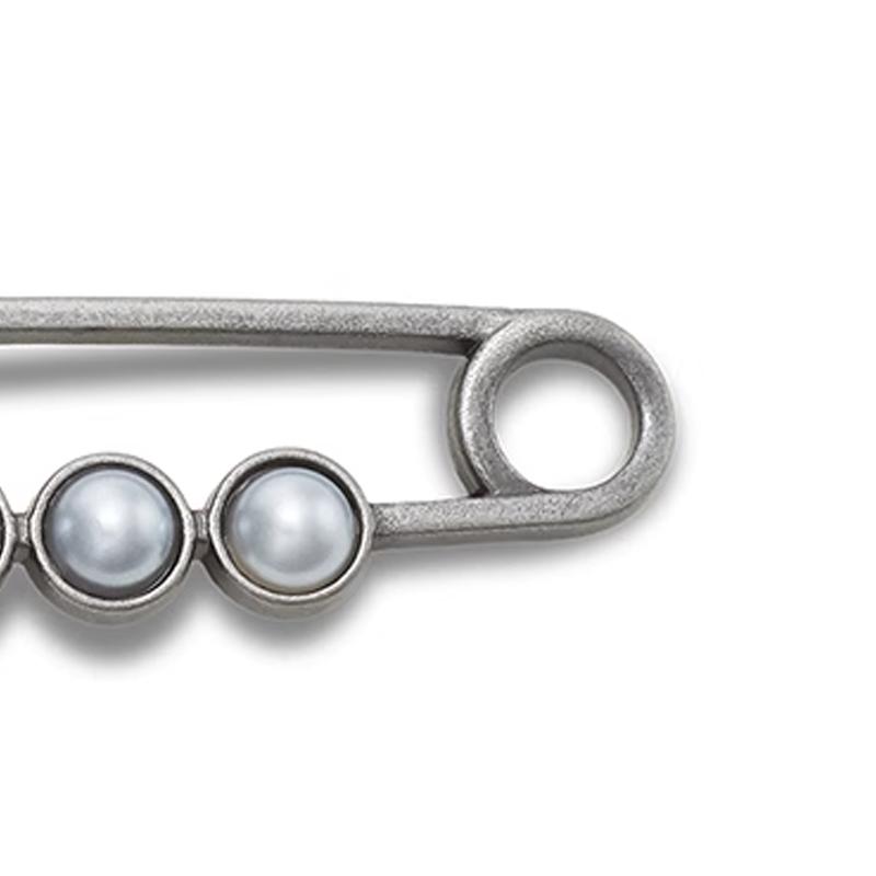 Crocs Pearl Safety Pins ABS Zinc Alloy Shoe Accessories Women's Silver