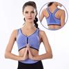 Women Zipper Sports Bra Professional Wireless Shockproof Bra Padded Fitness Underwear Vest Push Up Bra Plus Size