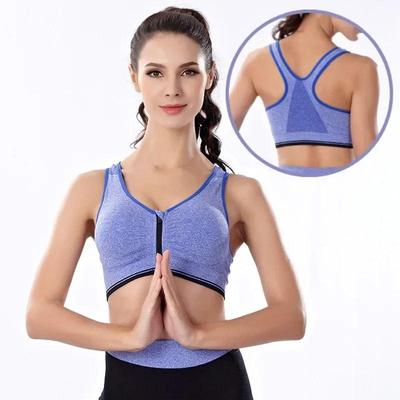Zipper Professional Wireless Shockproof Bra Padded Fitness Underwear Vest Push Up Bra  Plus Size
