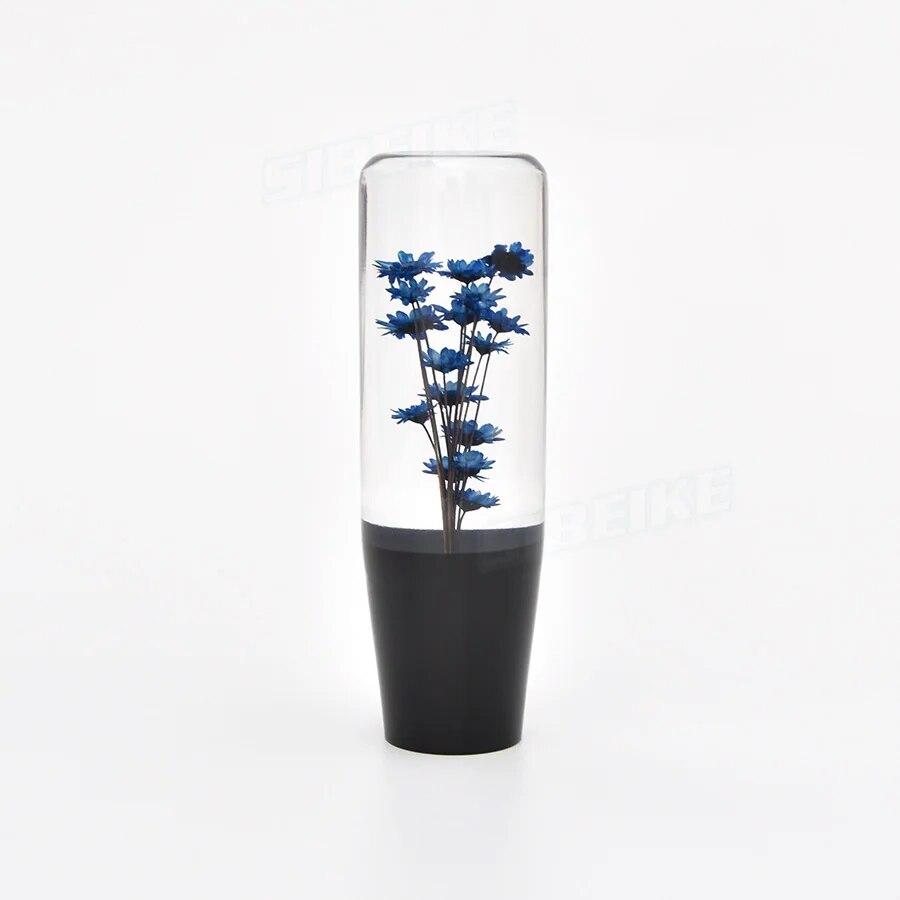 Universal 15CM Car Manual Shifter Head Shift Knob Stick Crystal Transparent Flower Gear Shift Knob