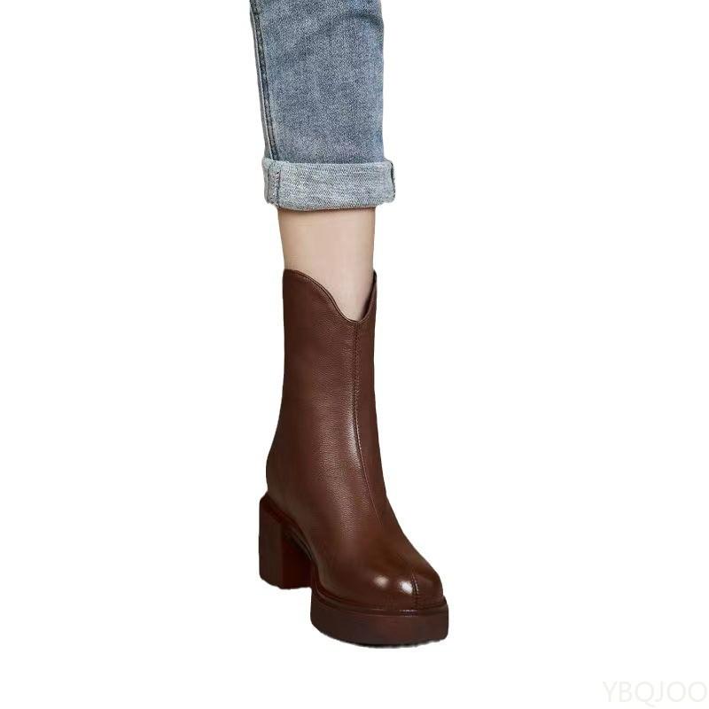 Casual Comfortable Thick Heel Boots Winter New Fashionable Versatile Short Boots Elegant Minimalist Chunky Heel Women Shoes