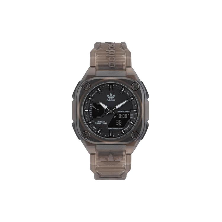 Adidas Originals STREET Wrist Watch Quartz Movement Resin Strap 45mm Black Dial Unisex 100m Water Resistant AOST230592I Black Dial