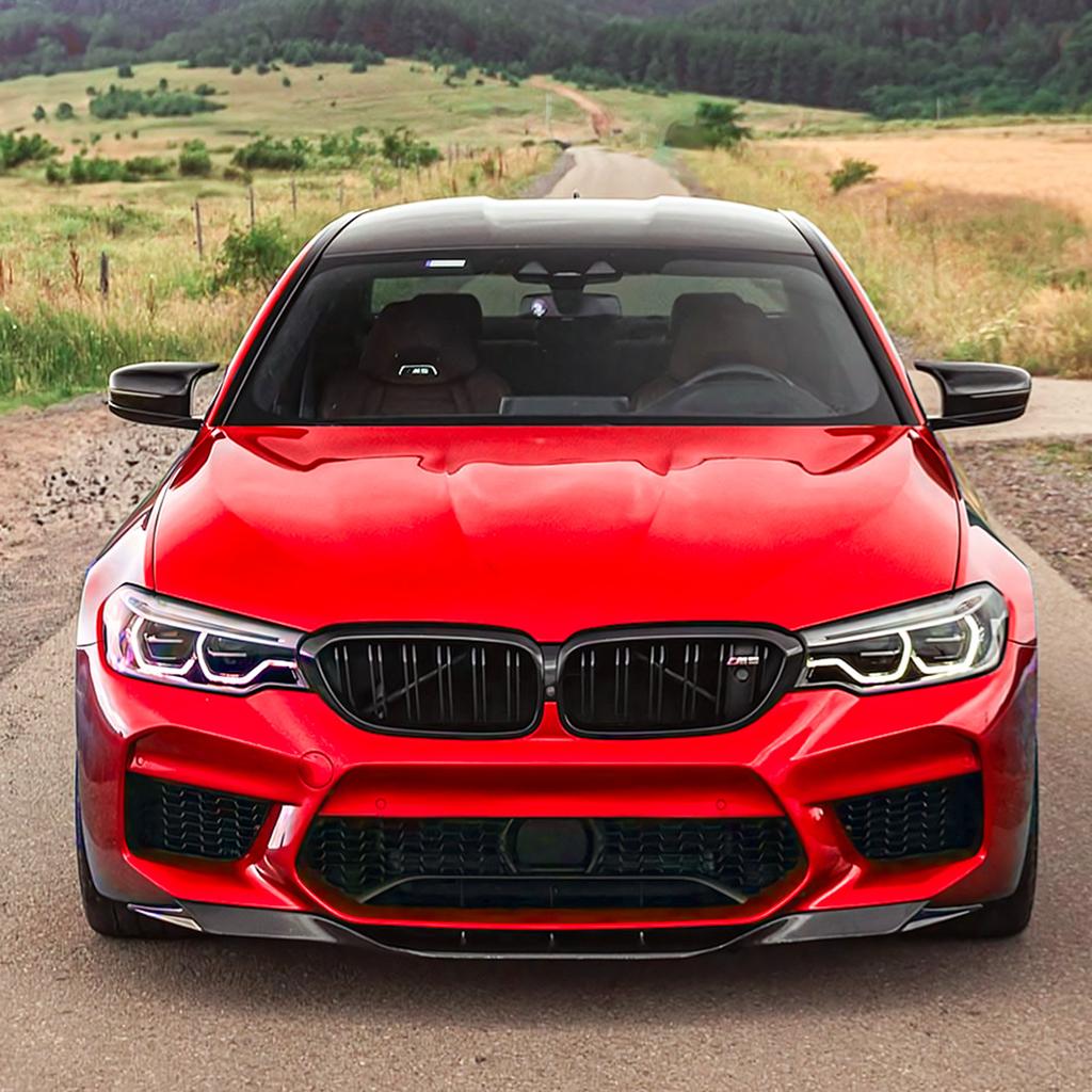 For 2018-2020 BMW 5 Series M5 F90 3pcs/Set Car Front Bumper Lip Chin Spoiler Carbon Black Bodykit Exterior Tuning Accessories