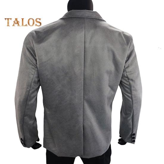 Casual Suit Coat Lapel Long Sleeve Two-Button Regular Fit Suit Jacket with Flap Pockets Short Plush Business Outerwear