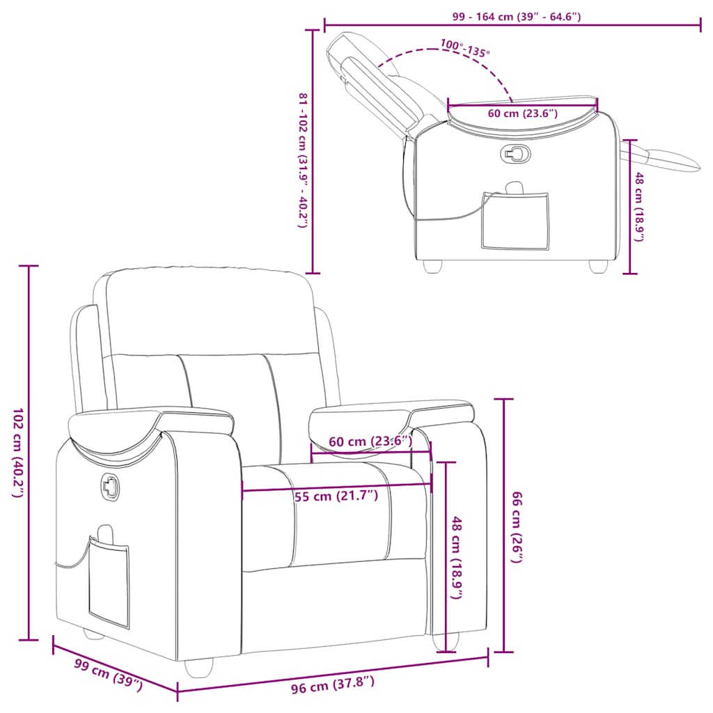 Massage Chair Dark Gray Fabric