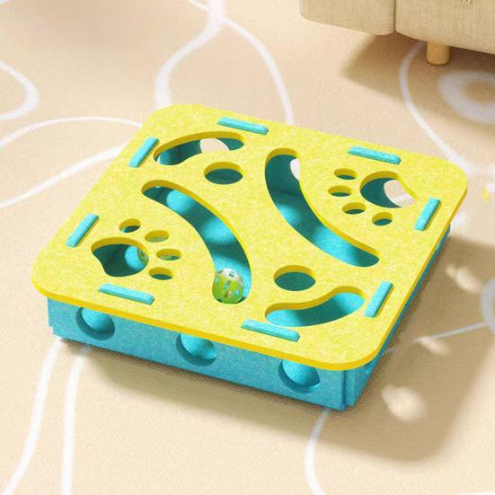 Cat Scratch Maze Toy Interactive Felt Maze Nail File Self-Play Maze Box with 3