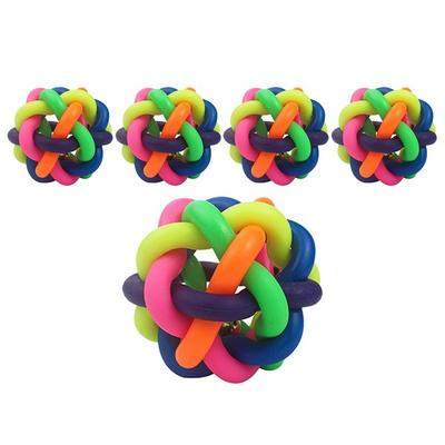 Arico Pet Supplies Rainbow Bell Balls, Mixed Colors, Pack of 5