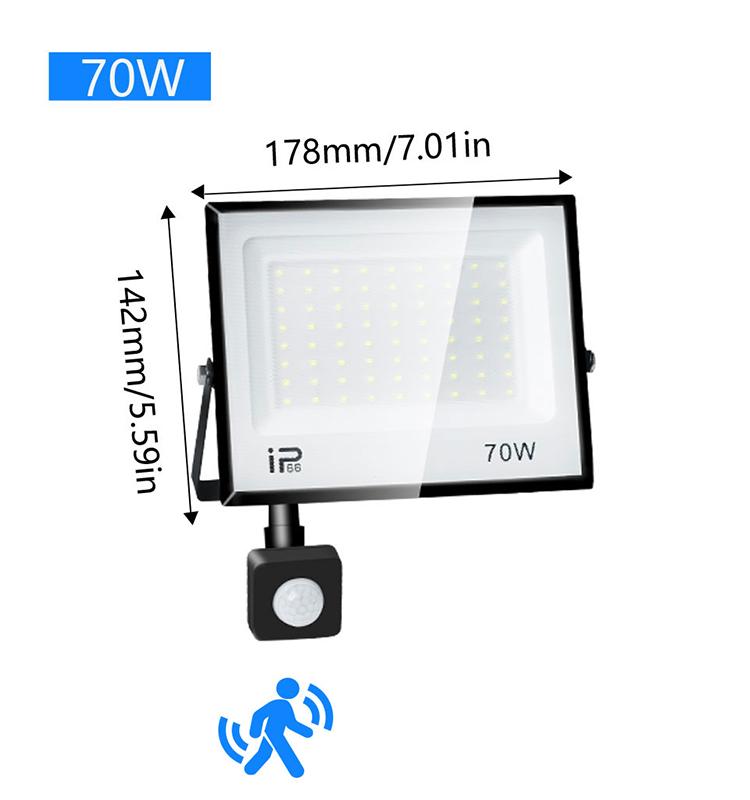 LED Floodlight Motion Sensor AC220V 110V 30W 50W 70W 100W 150W 200W Waterproof Outdoor Projector Exterior Spotlight Outdoor Lamp