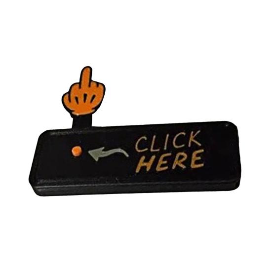 Middle Finger Prank Button Hilarious 3D Printed Surprise Pop-Up Finger Funny Click Here Prank Gift for Adults White Elephant Gag Gift Idea