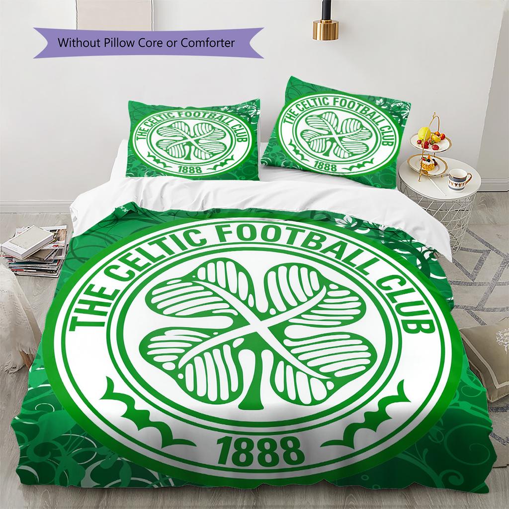 Celtic Football Club  Pattern Bedding Quilt Set  Home Decoration  Gift (1 * duvet cover + 2 * pillowcase  without core)