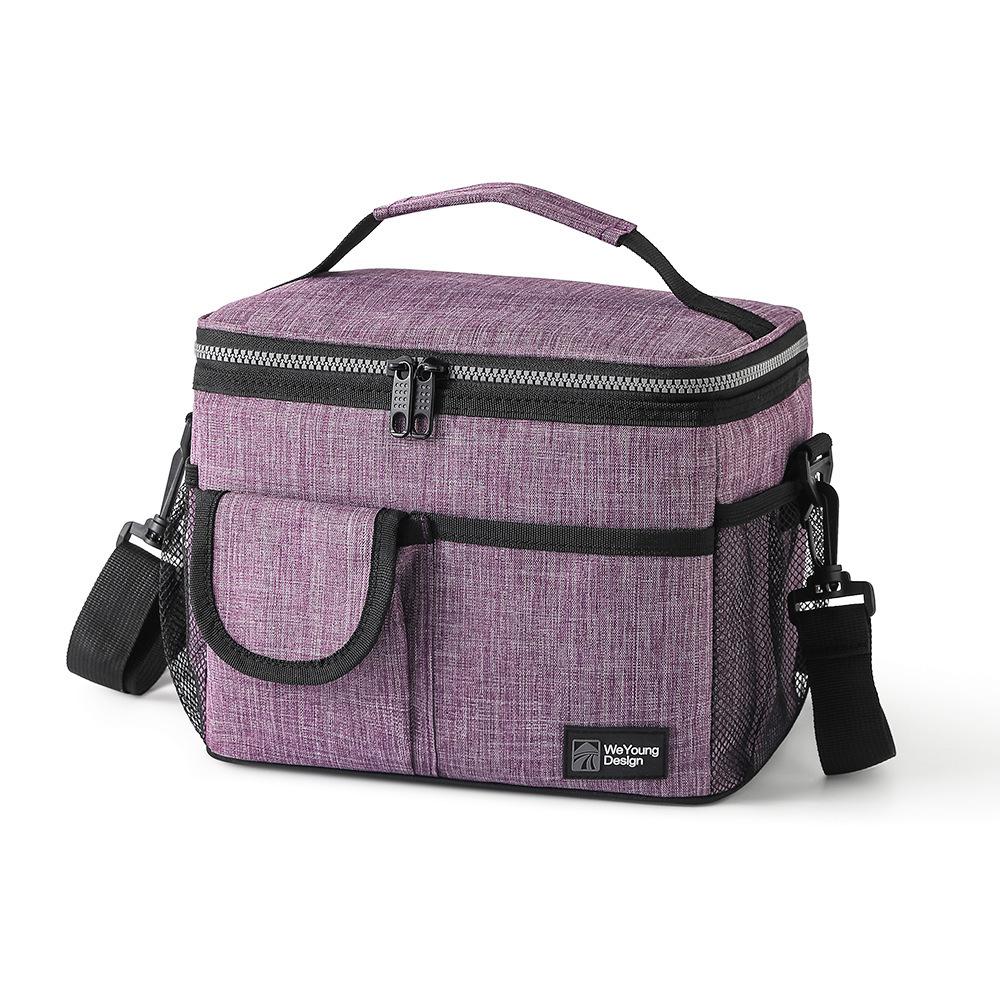 

Large Capacity Oxford Thermal Insulation Bag Commute Bento Storage Lunch Bag Portable Waterproof Beverage Thermal Cooler Bag фіолетовий