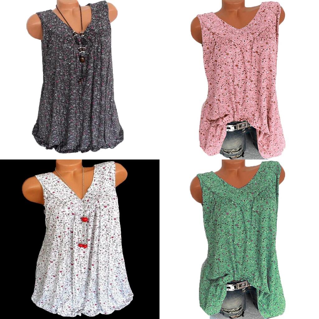 Women's Summer Loose Sleeveless Vest T Shirt Blouse With Elegant Boho Lace Design