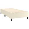 Box Spring Bed Frame Cream 90x190 Cm Artificial Leather