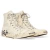 Balenciaga Paris High Top Sneakers 'White Destroyed Cotton and White Rubber with Graffiti' Men's 688752W3RR49010
