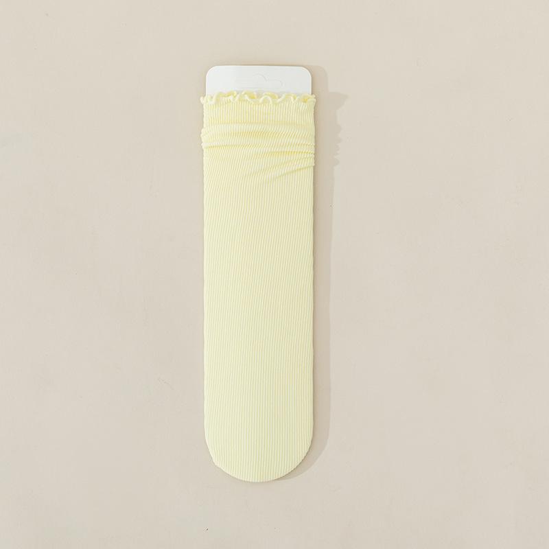 

Женские летние тонкие носки с деревянным краем, высокоэластичные, дышащие, тонкие, с охлаждающим эффектом 1 pair молочный белый