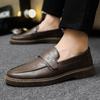 Höhenerhöhender niedriger Absatz Britischer Stil Herren Freizeitschuh Schwarz Luxus Sale Sozial Bequem Slipper PU-Lederschuhe für Herren