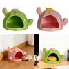 Keramik Hamster Futternapf Multifunktion Cartoon Kleintier Versteck Höhle für Kleintiere Ratten Zubehör