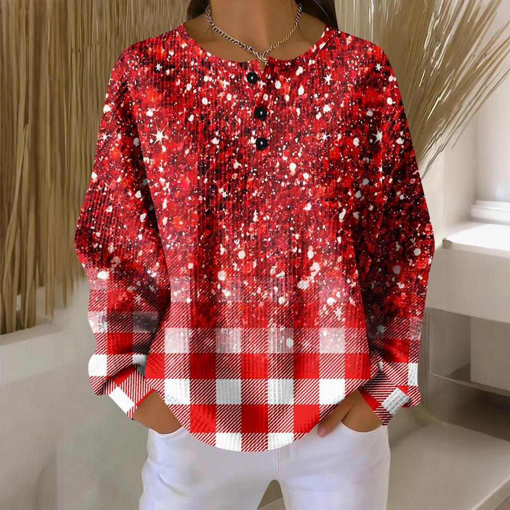Women's Casual Shirts Long Sleeve Tops Button Up V Neck Loose Knit Fall Favorites For Women