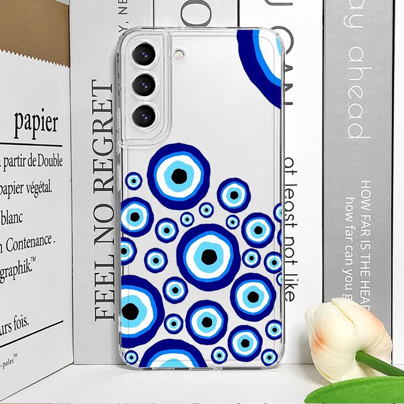 Lucky Eye Blue Evil Eye Print Phone Case for Samsung Galaxy A14 A16 A55 A54 A36 A53 A13 A15 A25 A52 5G Clear Soft Covers Fundas