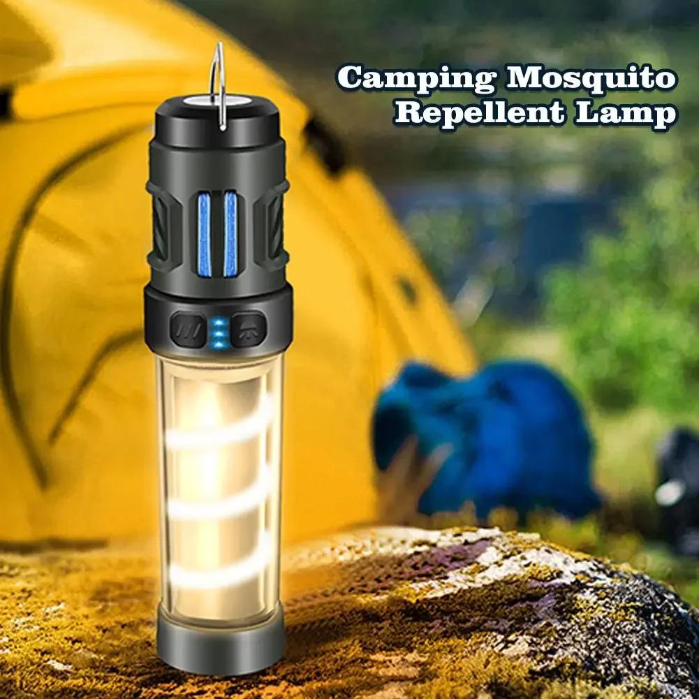Lampa Odstraszająca Komary Fajny Sprzęt Kempingowy Lampa Komarowa Zabójca Latarka LED Magnes Ładowanie przez USB Przenośna Latarnia Komarowa