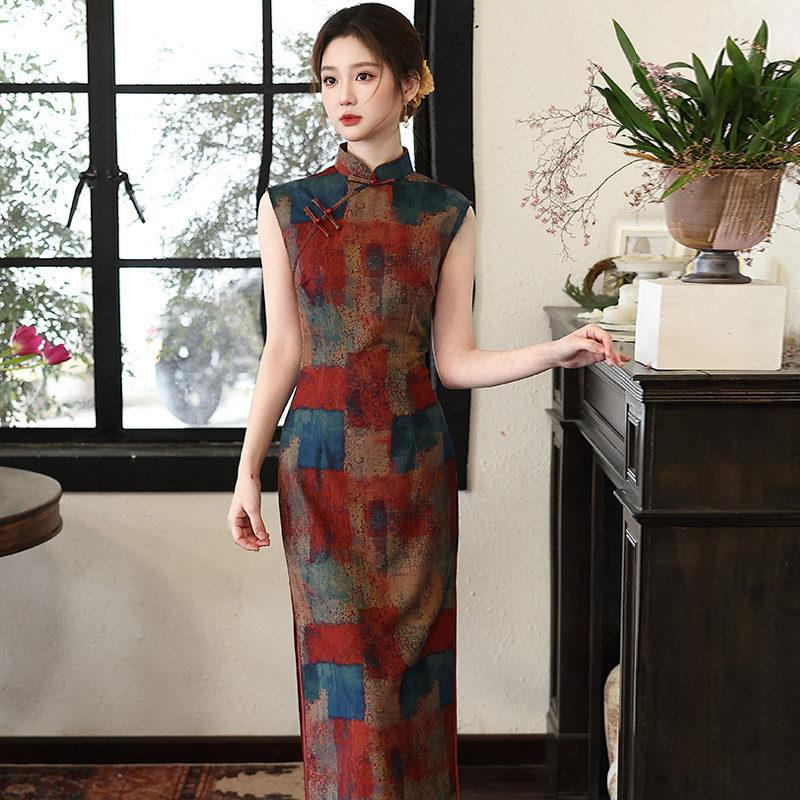 Republic of China style new Chinese sleeveless Suzhou long cheongsam improved young 1011 new women's high sense summer