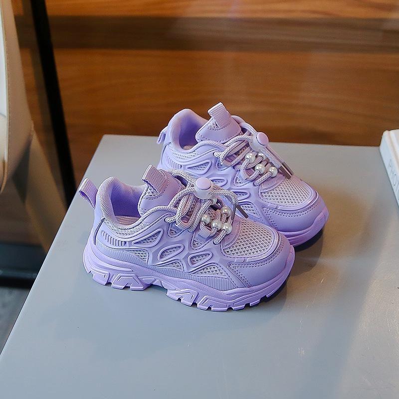 2024 Girls' Breathable White Dad Sneakers – Trendy Spring & Autumn Fashion Sports Shoes