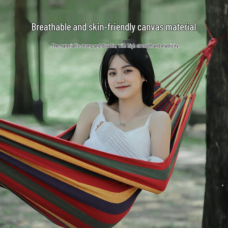 Meihuojia Outdoor Anti-Tip Canvas Hammock