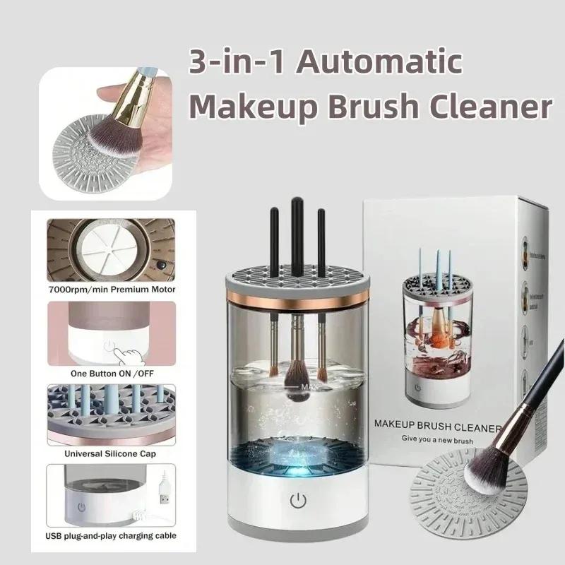 USB Plug Portable Electric Makeup Brush Cleaner with Rubber Makeup Machine Electric USB Quick Cleaner Cleaning Brush Collar Brus