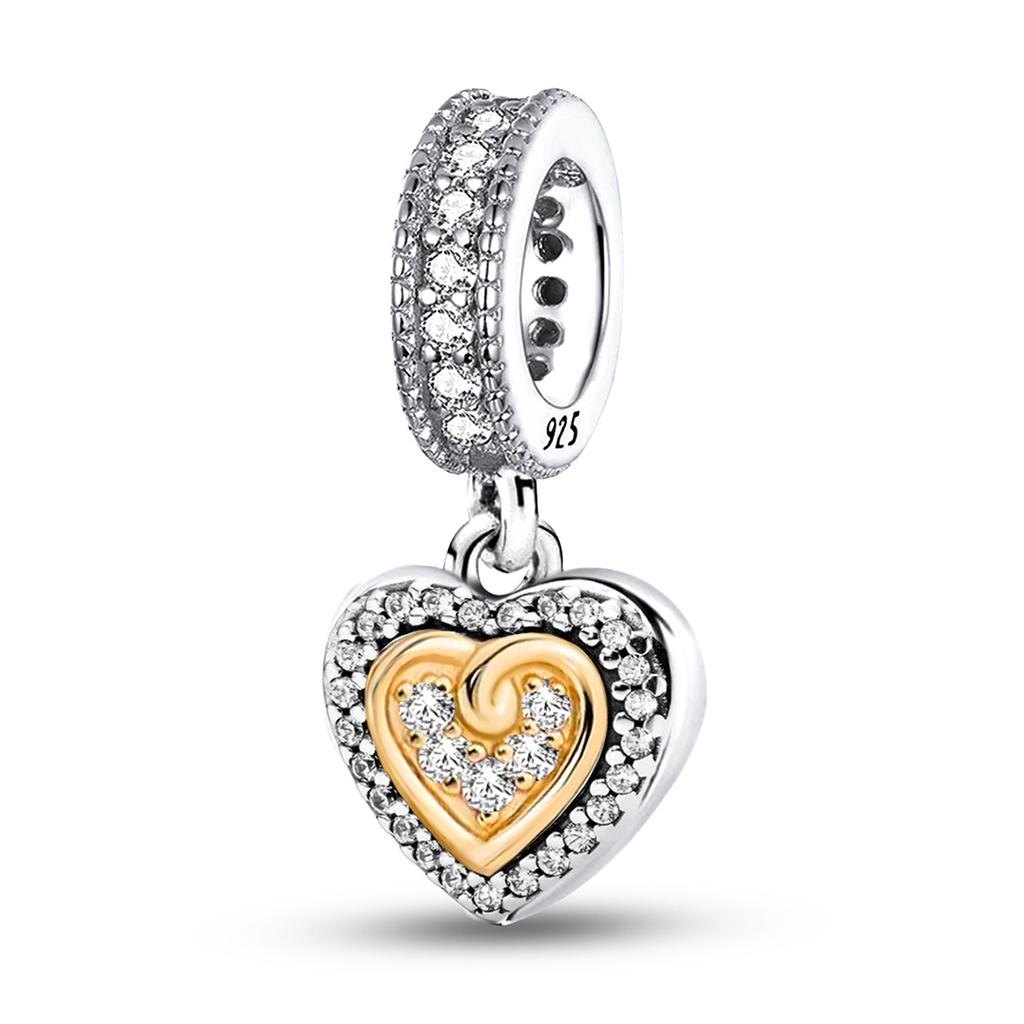 Copper Love Heart Firefly Golden Series Charms Fit Diy Making Bracelet Necklace Gift High Quality Fine Jewelry