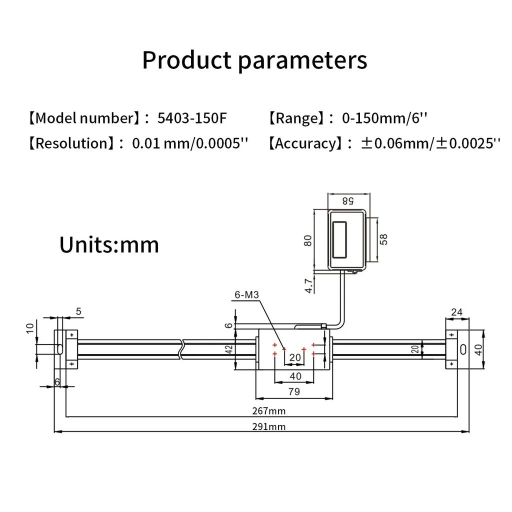 0-150/200/300mm Remote Digital Linear Scale Table Readout Scale For Bridgeport Mill Lathe Linear Ruler With LCD Base