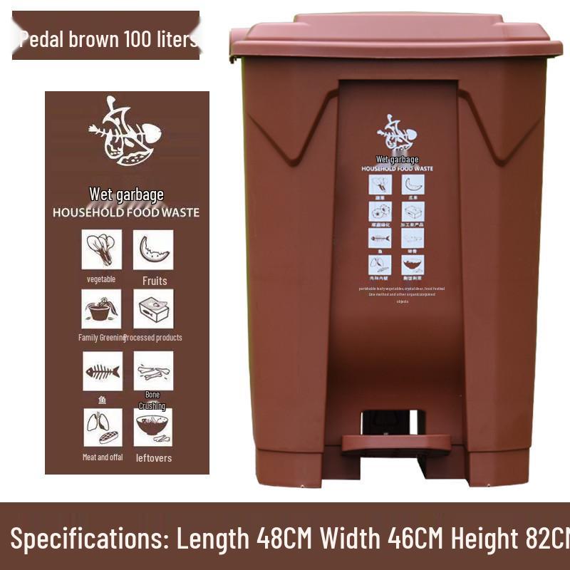 

Велике Комерційне Сміттєве Відро з Кришкою на Педалі - Червоне, Синє, Зелене, Сіре для Сортування Сміття