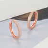 Plated Rose Gold Hoop Earrings Created Crystals Woman Girl Accessory Gift Jewel