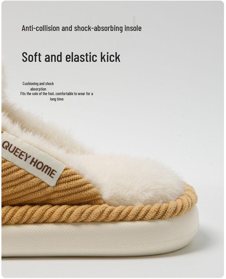2025 Neue Warme Cord-Hausschuhe: Dicksohliges, rutschfestes Hausschuhwerk für Damen und Herren