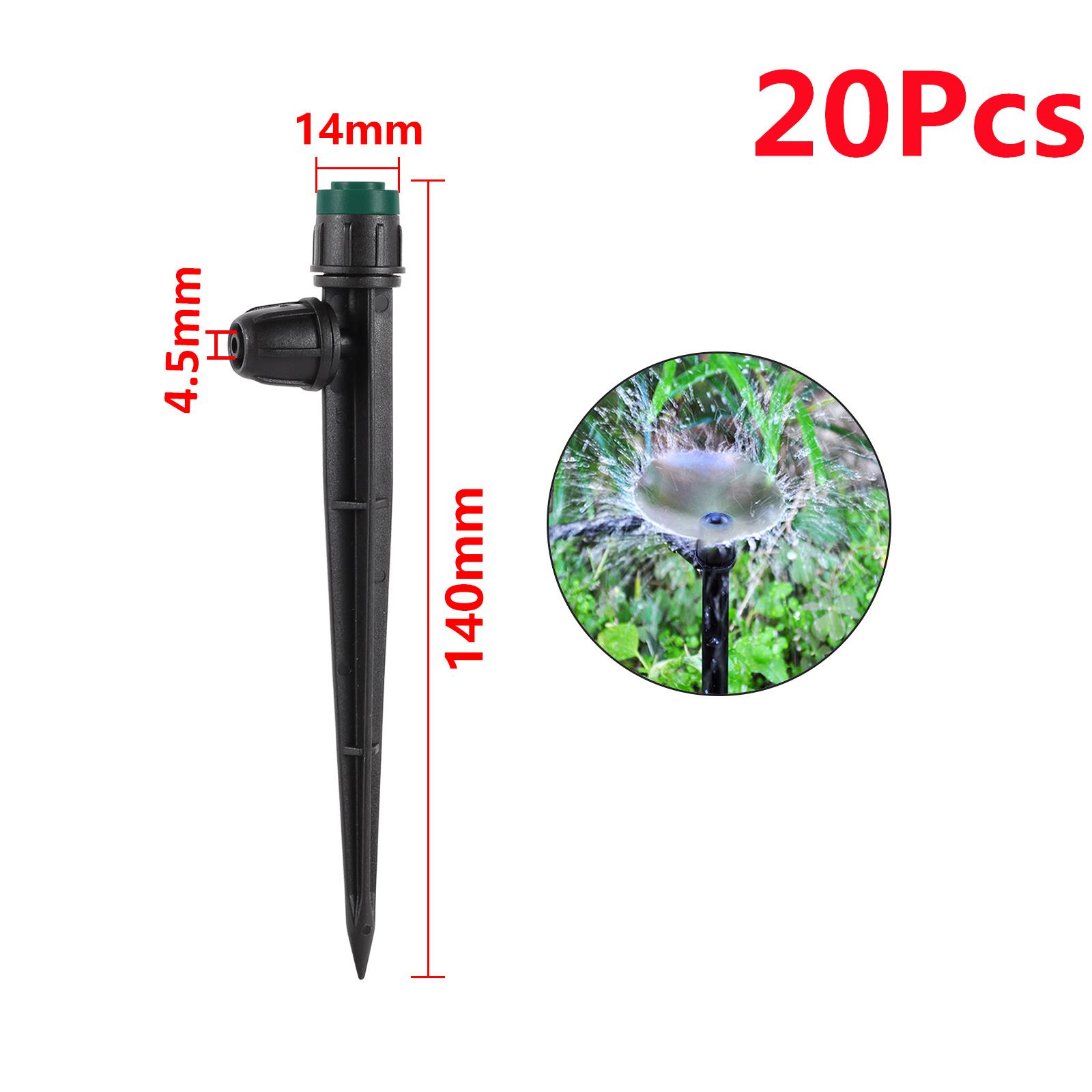 

20/50/100Pcs 360° All Round Scattering Sprinkler Flow Adjustable Spiked Nozzle Garden Greenhouse Lawn Flower Watering Emitters